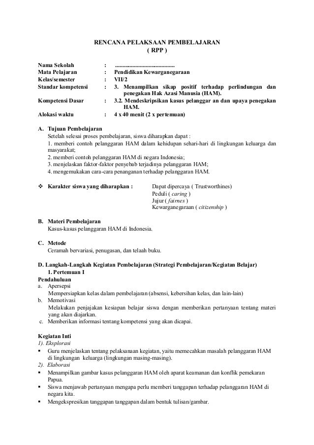 Rpp pkn berkarakter smp