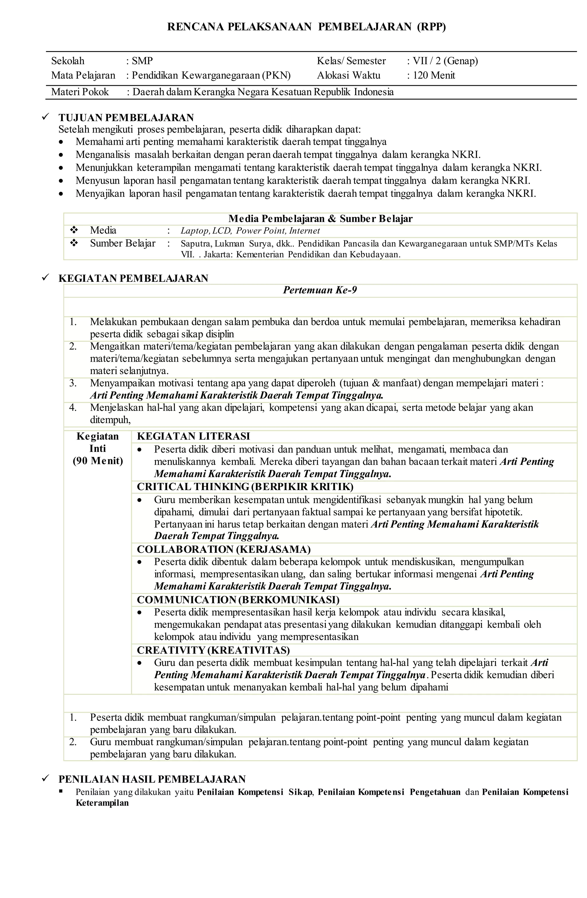 RPP PKN Kelas 7 Semester 2.docx