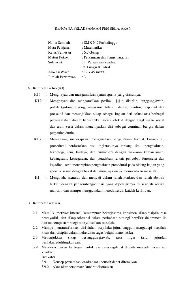 Contoh Rpp Problem Based Learning Matematika Sd