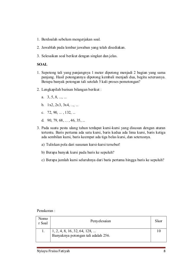Rpp barisan dan deret aritmatika kurikulum 2013 pdf