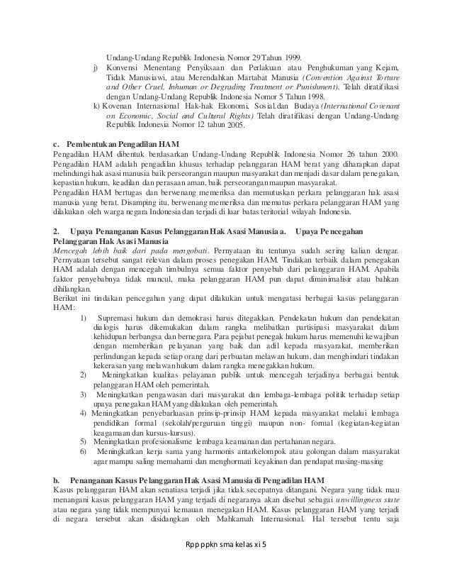 Rpp Ppkn Sma Xi Bab 1 Pertemuan 3