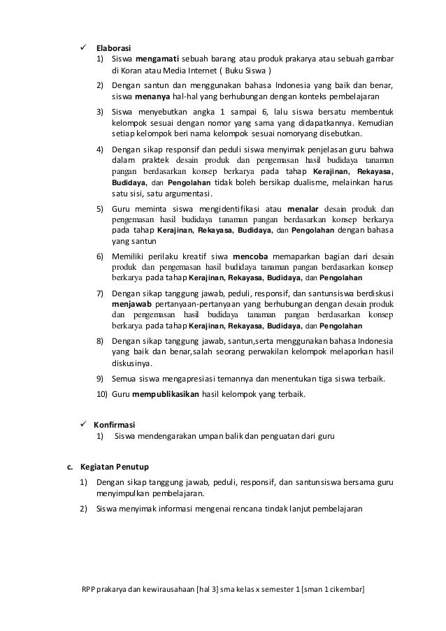 Rpp prakarya budidaya ki 3e smt 1 kelas x