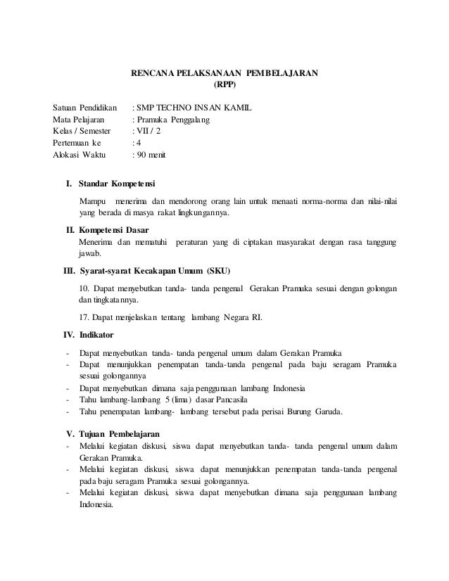 Rpp Pramuka Penggalang