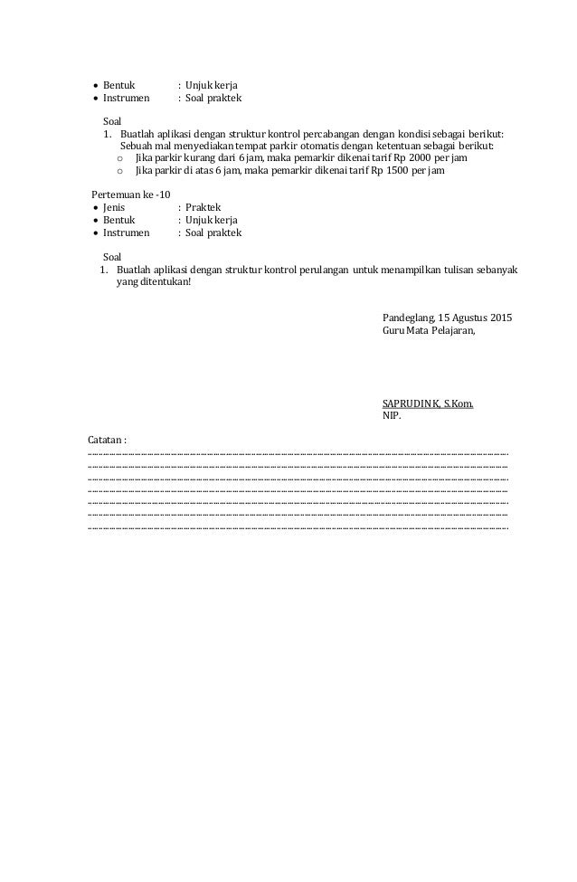 Rpp pemrograman desktop kelas 11 semester ganjil