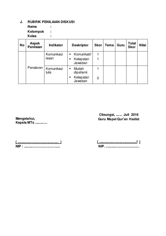 Rpp Quran Hadits VII 1 KTSP Rpp Quran Hadits VII 1 KTSP