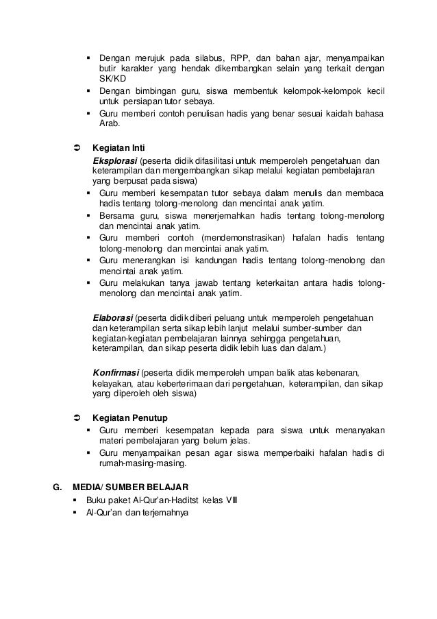 Rpp quran hadits viii 1 ktsp