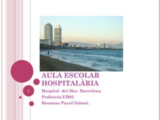 AULA ESCOLAR HOSPITALÀRIA Hospital  del Mar. Barcelona Pediatria.UH05 Rosanna Puyol Sabaté. 