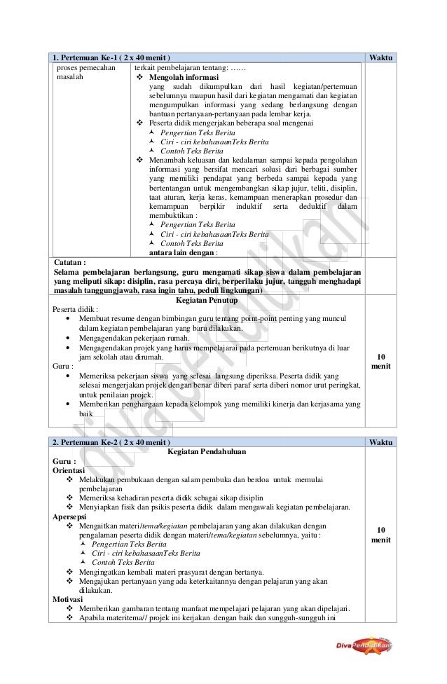 Rpp revisi 2016 bahasa indonesia smp kelas 8 rpp diva 