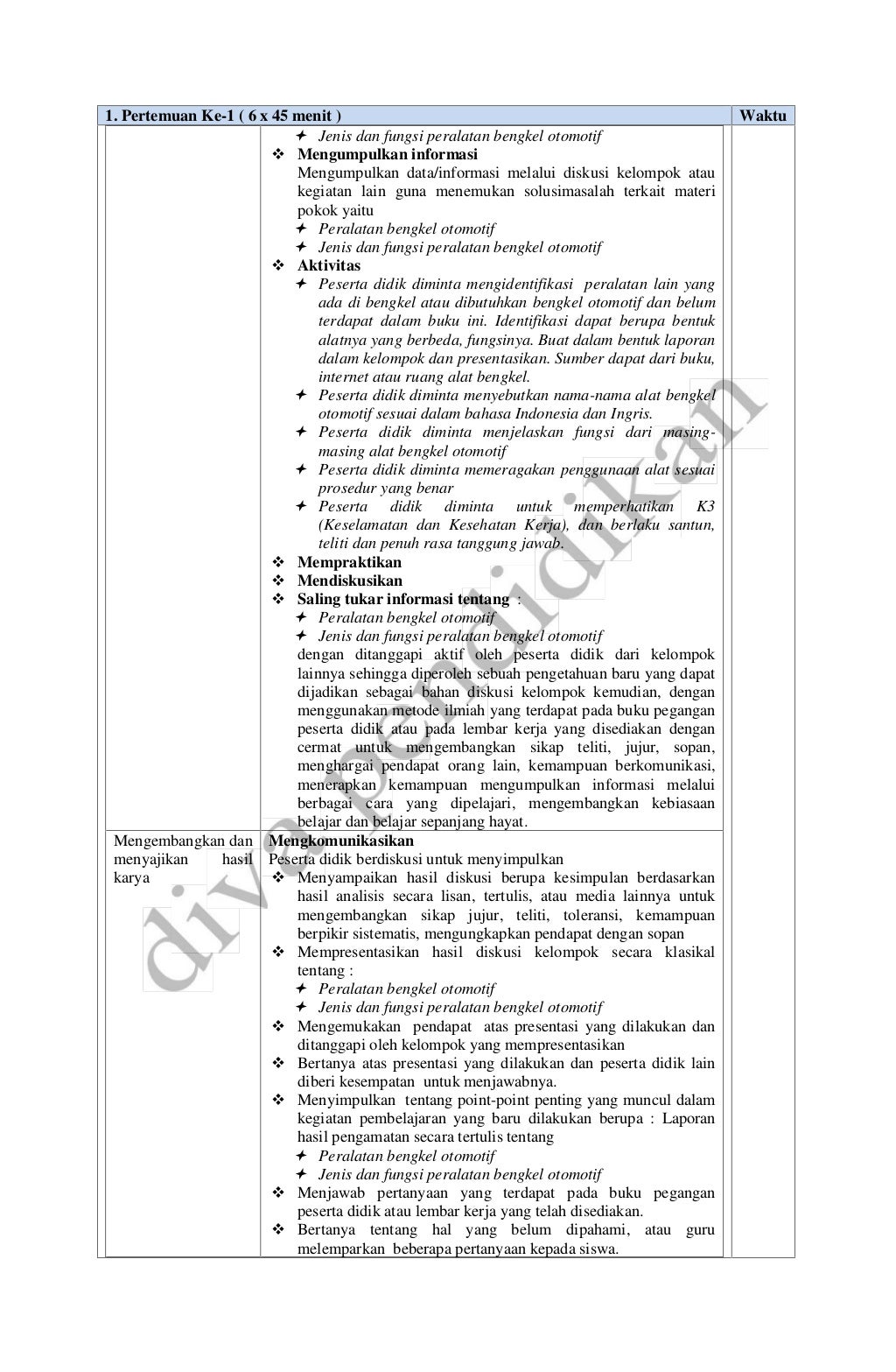 Rpp revisi 2016 pekerjaan dasar otomotif x smk rpp diva