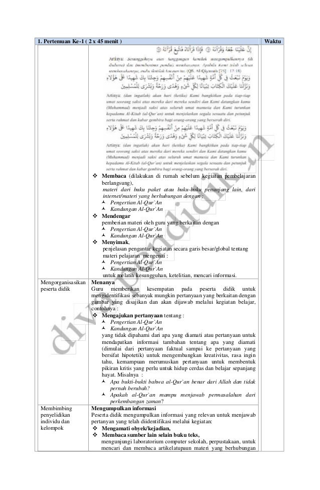 Rpp Revisi 2016 Tafsir Dan Ilmu Tafsir Kelas X Ma Rpp Diva Pendidik