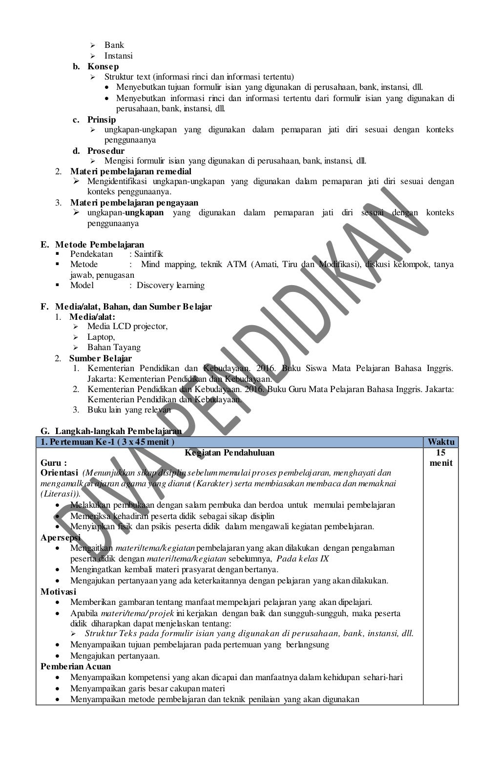 Rpp revisi 2017 bahasa inggris peminatan kelas 10 sma