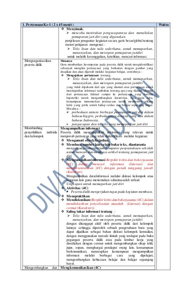 Rpp revisi 2017 bahasa inggris wajib kelas 10 sma