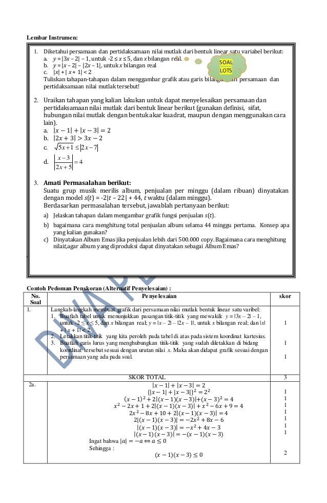 38+ Matematika Wajib Contoh Soal Nilai Mutlak Kelas 10