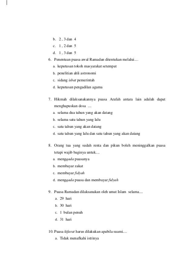 Bab 11 Ibadah Puasa Membentuk Pribadi Yang Bertakwa Seputar Bentuk