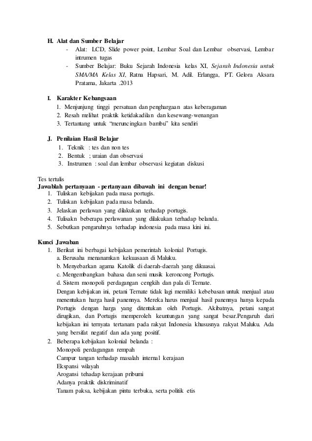 Contoh Soal Sejarah Indonesia Kelas 11 Tentang