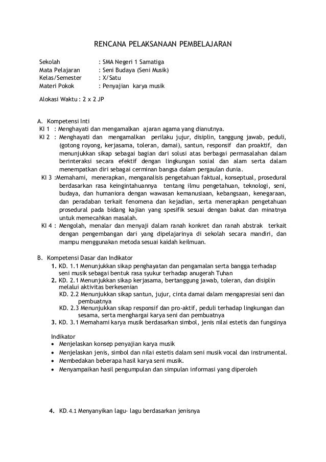 Download Rpp Seni Budaya Kelas X Xi Xii Sma K13 Revisi 2018 Arsip Pembelajaran