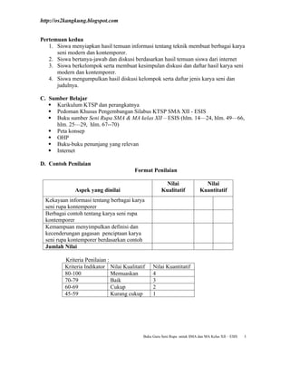 Rencana Pembelajaran RPP SENI RUPA III A SMA.doc | Free Download