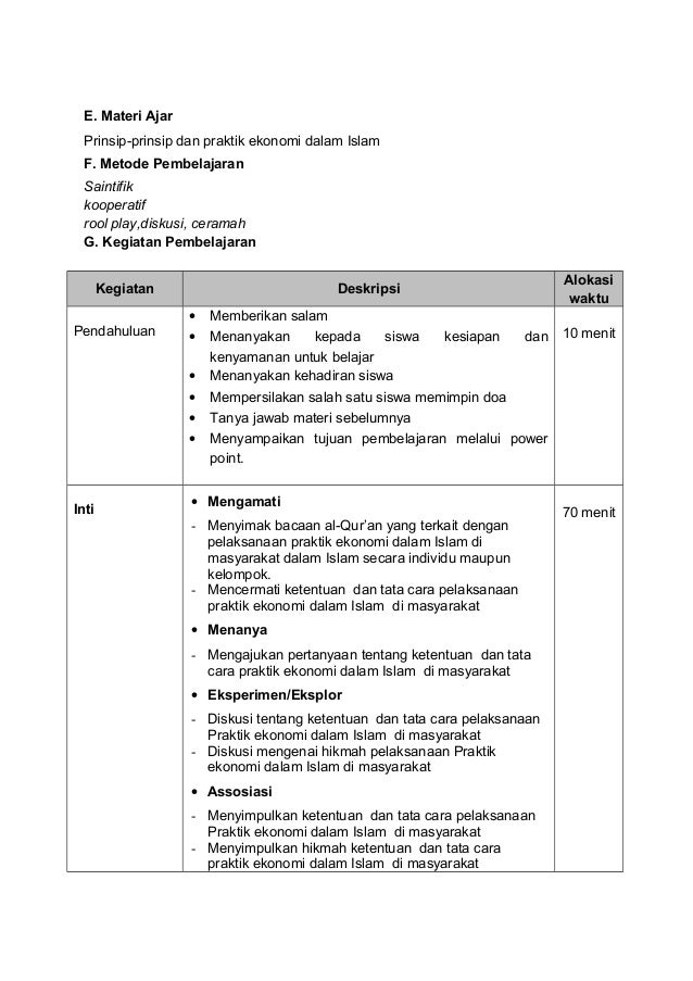 Rpp Pai Xi Kurikulum 2013 Seri 2 8 Prinsip Ekonom Iislam