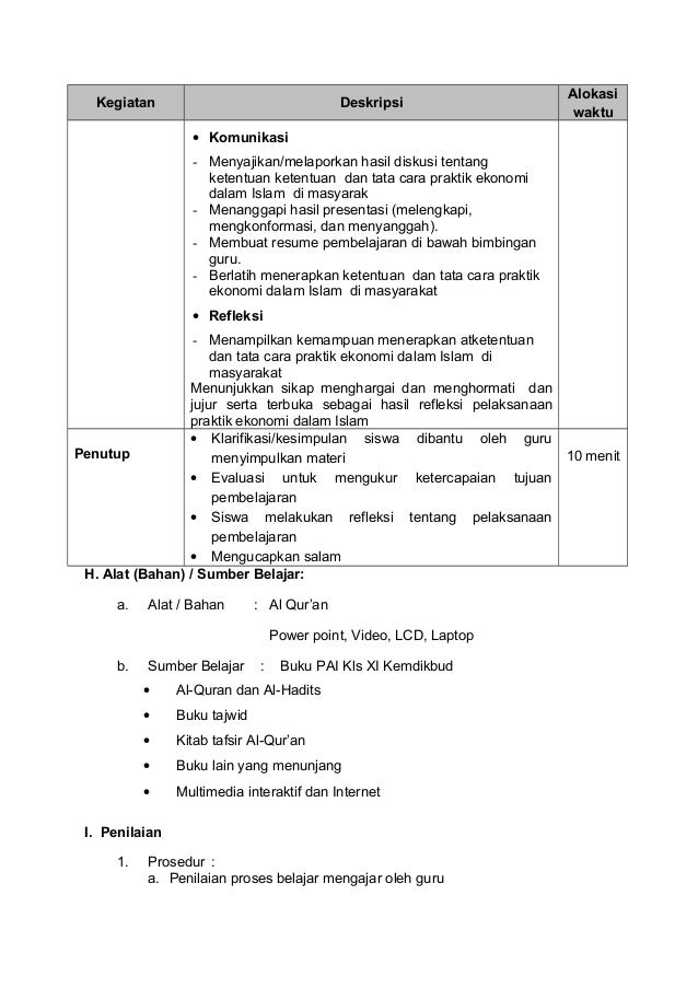 Rpp Pai Xi Kurikulum 2013 Seri 2 8 Prinsip Ekonom Iislam