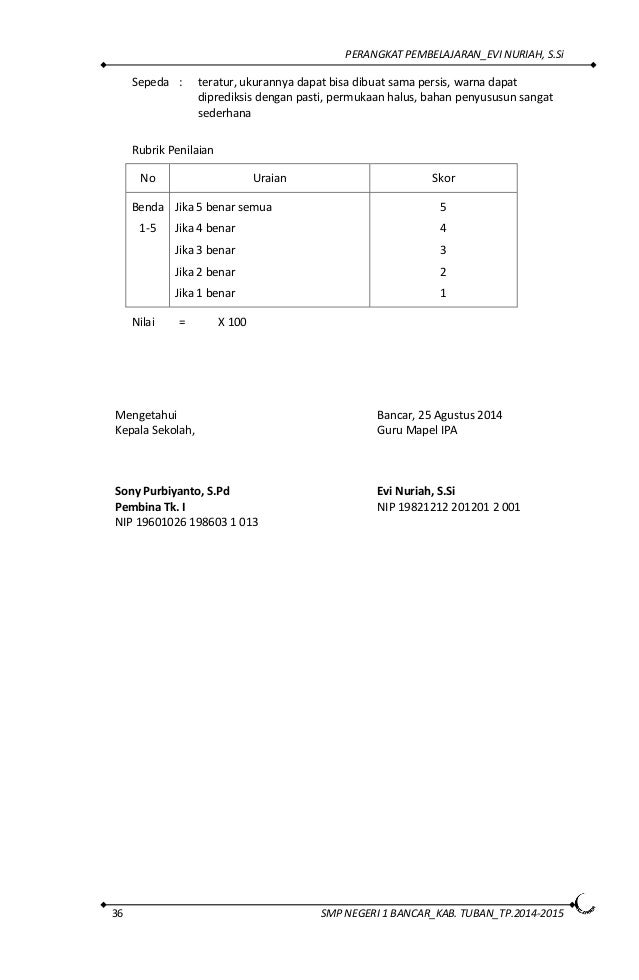 RPP KURIKULUM 2013 IPA SMP KELAS 7 SEMESTER-1