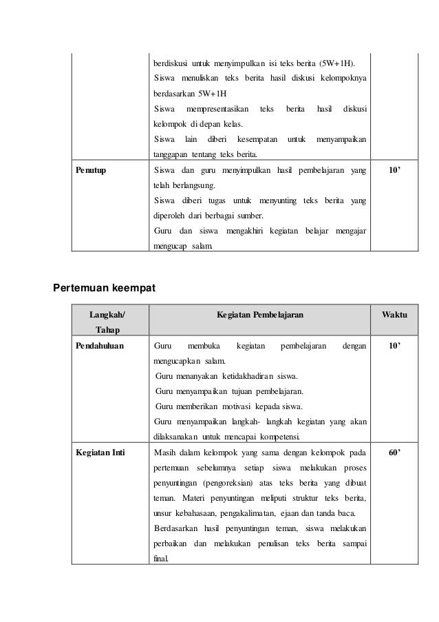 Rpp Teks Berita Kd 3