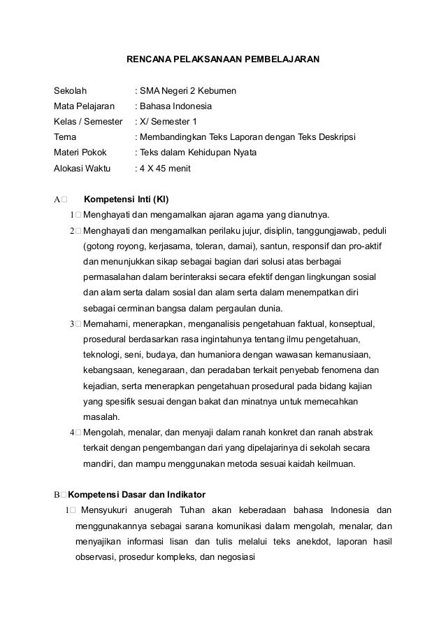 Rpp Teks Kehidupan Nyata