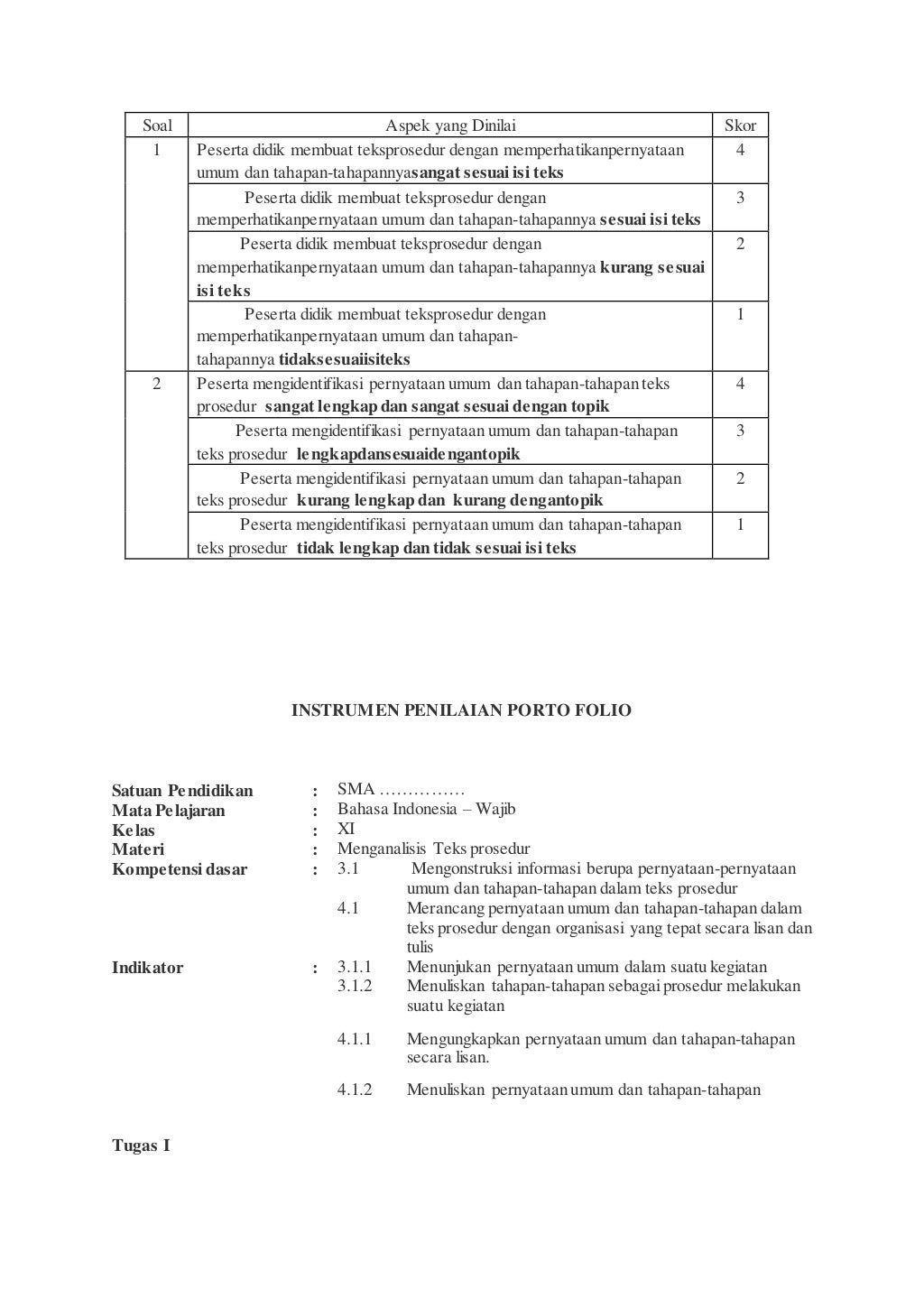 Rpp teks prosedur lengkap