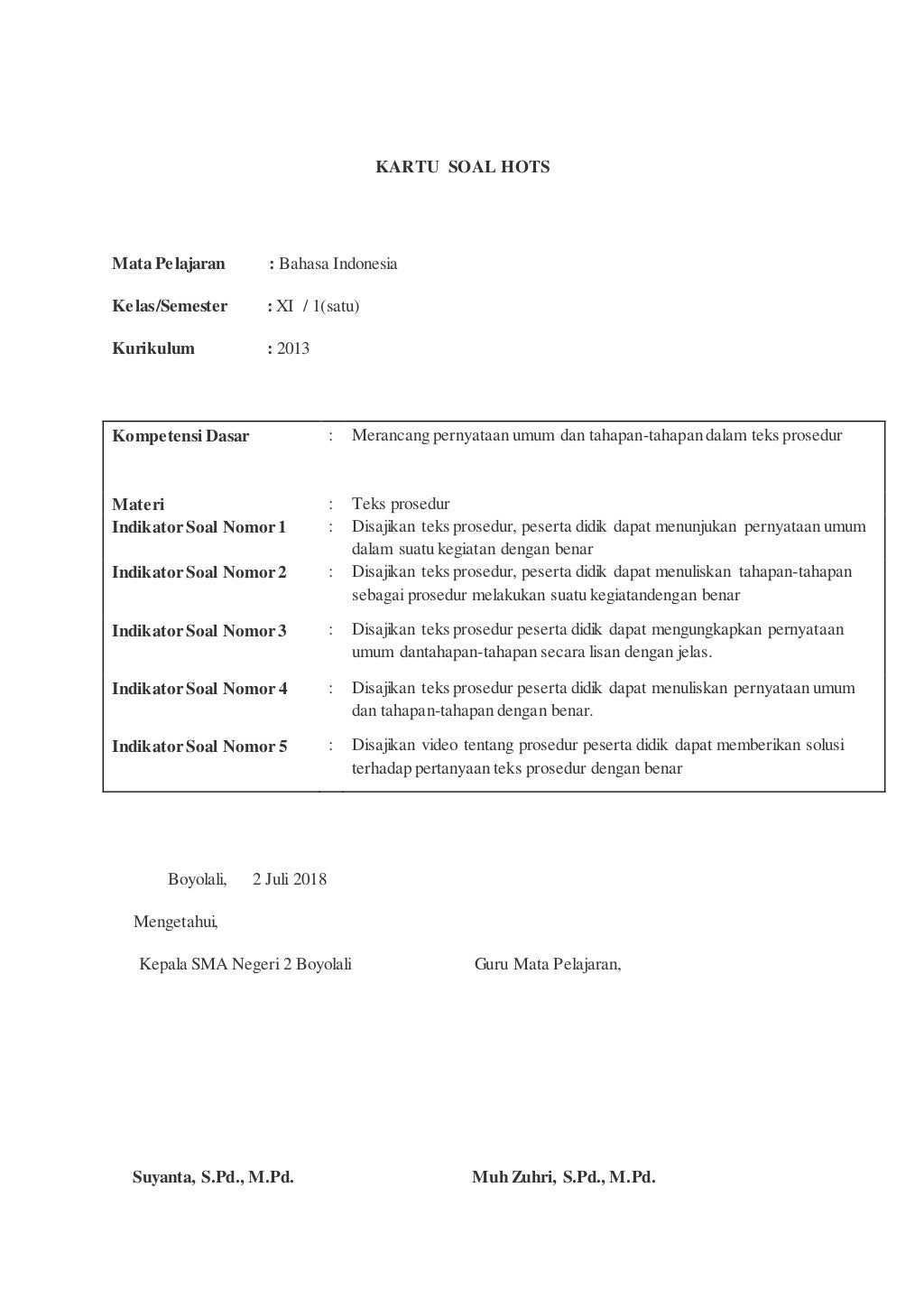 Rpp teks prosedur lengkap