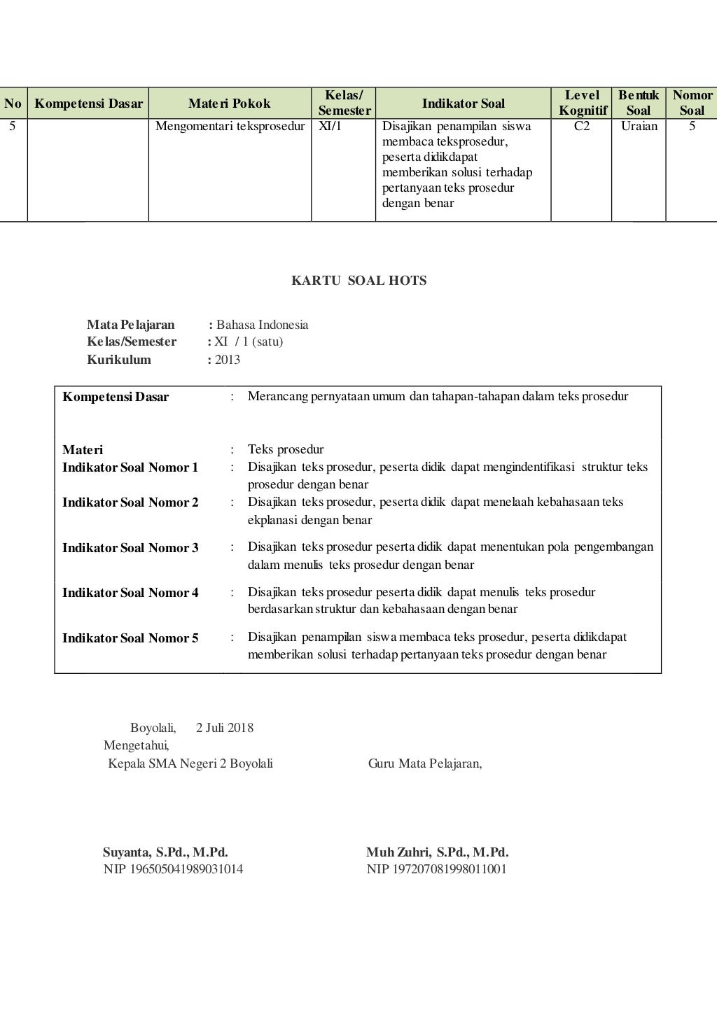 Rpp teks prosedur lengkap