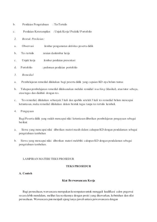 Rpp Teks Prosedur Lengkap