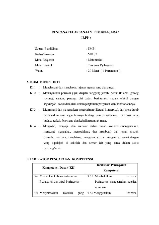 Rpp Teorema Pythagoras