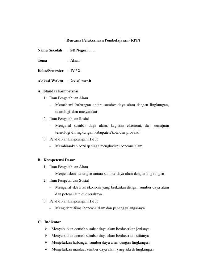 Contoh Rpp Terpadu Jsit Revisi Sekolah