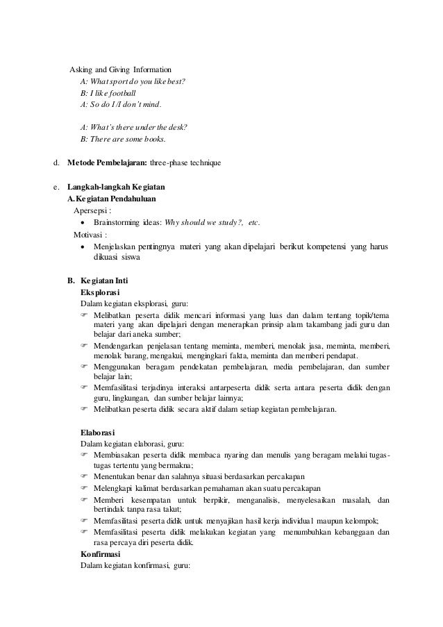 RPP BAHASA INGGRIS KELAS 8 SEMESTER 1 OFFERING SOMETHING