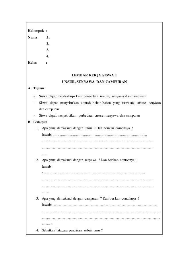Rpp unsur zat senyawa smp