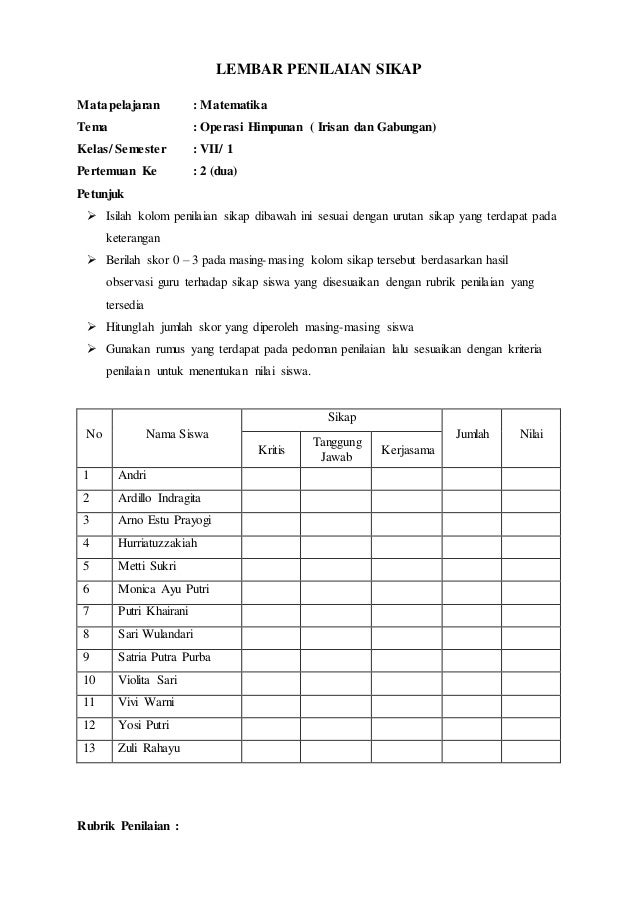 Contoh Rpp Himpunan Smp - Ro Contoh