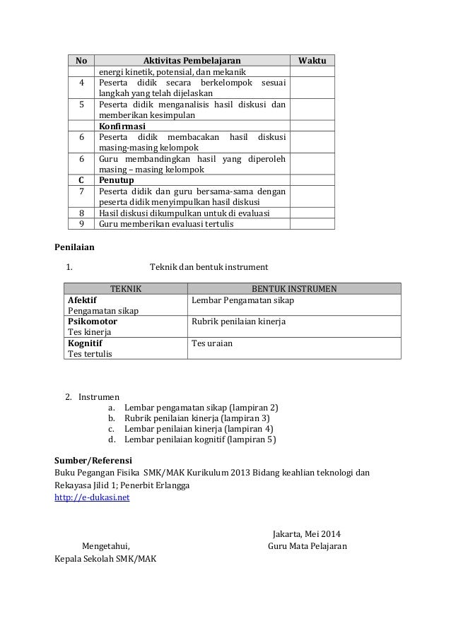 Rpp (usaha, energi, dan daya )