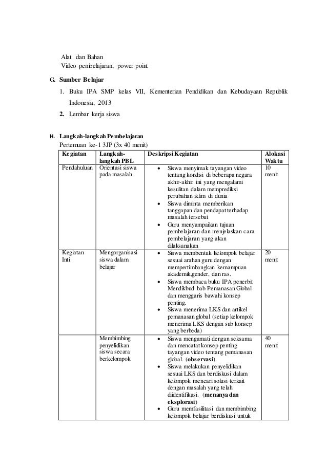 Rpp Vii 3 9 Perubahan Iklim