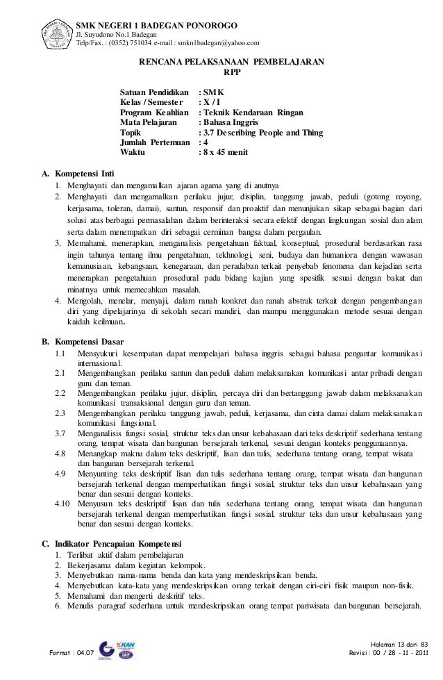 7 dalam inggris semester bahasa KD K13 Rpp X 6,7,8,9,10,11 BING