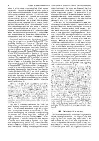 Approximate Hardware Architecture for VVC Interpolation Filters ...