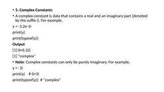 R Programming presentation R is a powerful, open-source language widely ...