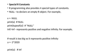 Null Positive R Programming presentation R is a powerful, open-source language widely ...