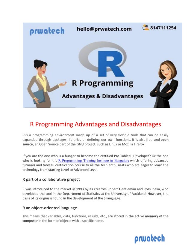 R programming advantages and disadvantages PDF