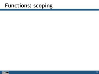 99
Functions: scoping
 