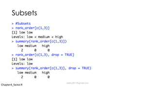 Subsets
Chapter4_factor.R
dsjerry2017@gmail.com
 