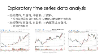 Exploratory time series data analysis
• : , ,
• (Data Granularity)
• : , ,
•
dsjerry2017@gmail.com
 