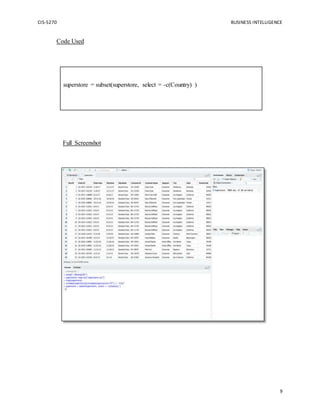 basic sql syntax and example using superstore dataset... Superstore Data Analysis using R | DOCX