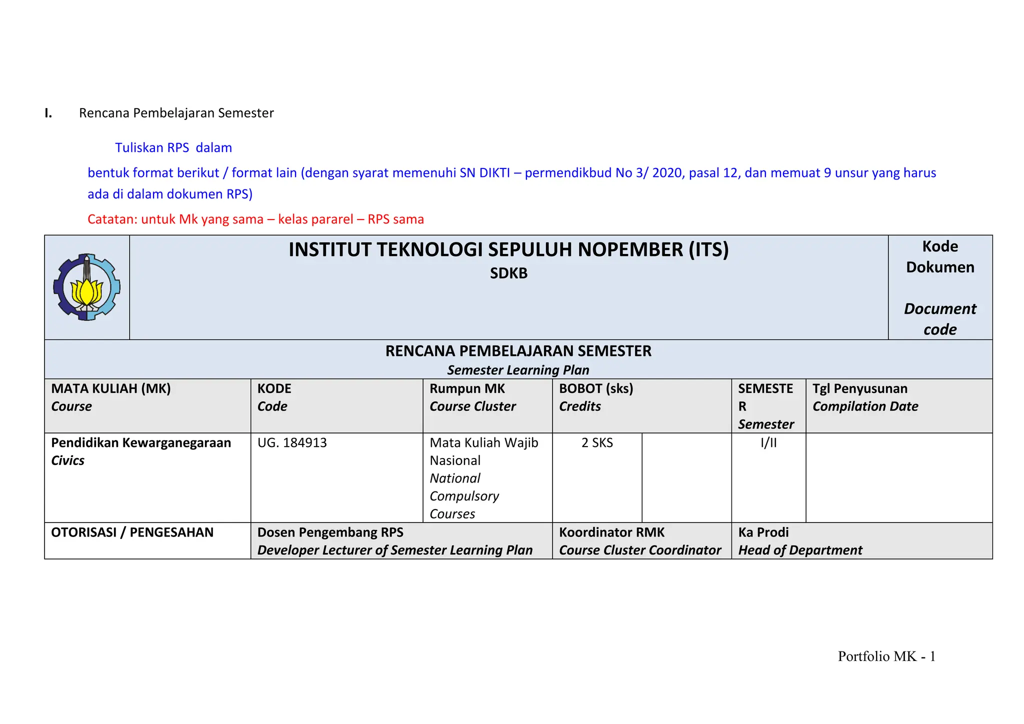 COntoh RPS Kewarganegaraan ITS -2021.pdf