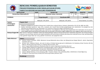 Rps Konsep Dasar Matematika Sd