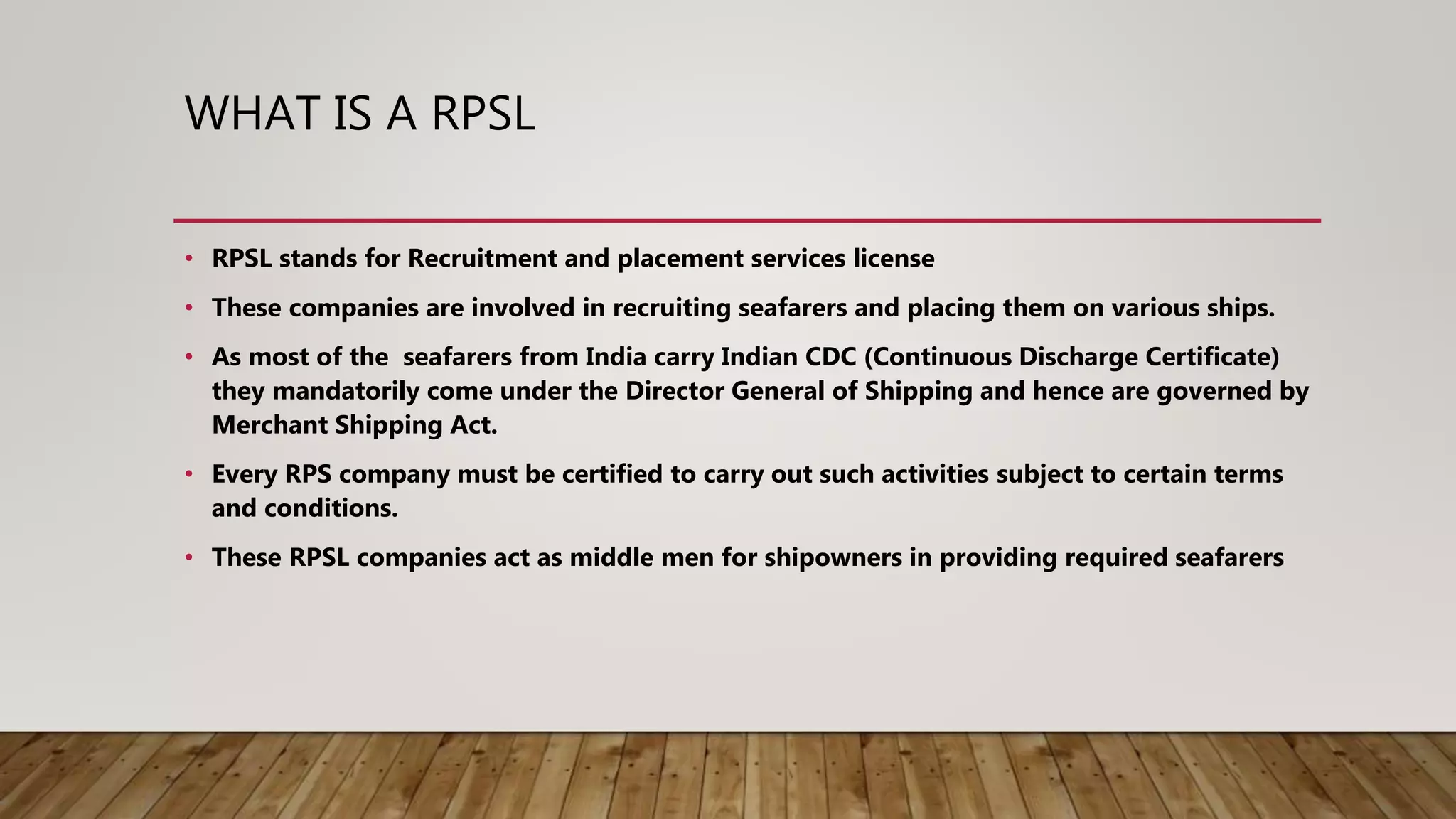 RPSL & SEA By Capt.Pankaj Kapoor | PPTX