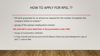 RPSL & SEA By Capt.Pankaj Kapoor | PPTX